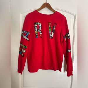 Rare Marvel Red Logo Crewneck Sweatshirt Unisex Size Medium